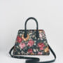 Roses Teal Structured Medium Tote, thumbnail 4 of 7