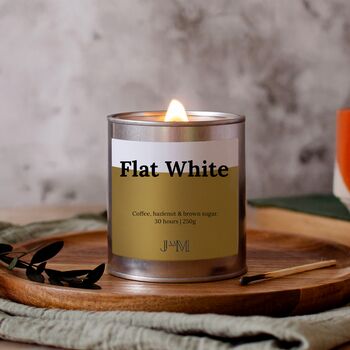 Flat White Coffee Scented Crackle Wick Candle For Coffee Lovers, 2 of 7