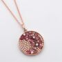 Pink Tourmaline 18k Rose Gold Plated Blossom Necklace, thumbnail 1 of 3