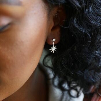 Crystal Double Star Drop Earrings, 4 of 12