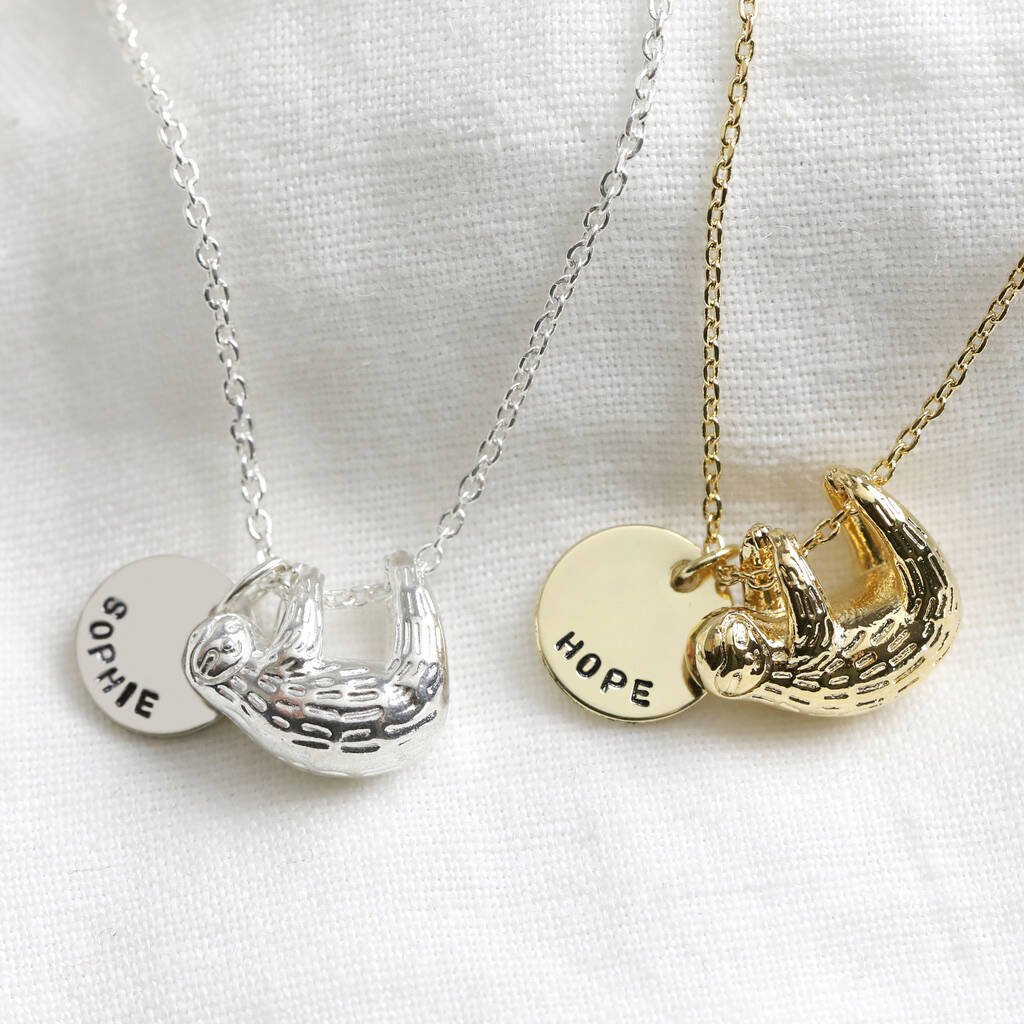 Personalised Sloth Pendant Necklace By Lisa Angel ...