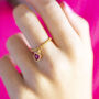 Chain Slider Ring With Heart Birthstone Charm, thumbnail 1 of 12