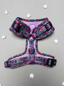 Candy Floral Adjustable Padded Dog Harness, 6 of 10