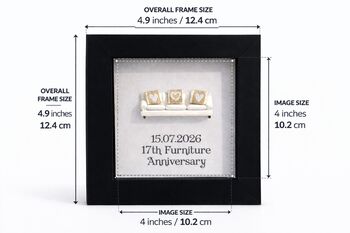 Personalised 17th Furniture Anniversary Love Sofa Frame Gift, 2 of 8