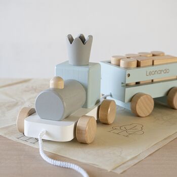 Personalised Wooden Pull Along Train, 8 of 9