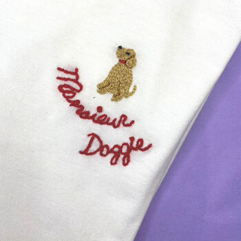 Personalised Organic Cotton Hand Embroidered T Shirt, 5 of 7