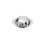Snow Agate Signet Ring Silver/Gold, thumbnail 9 of 12