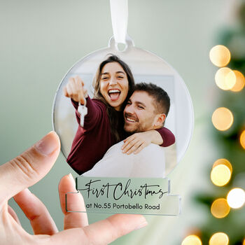 Personalised First Christmas New Home Photo Ornament, 5 of 11