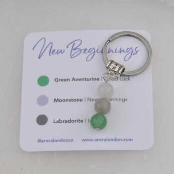 New Beginnings Crystal Gemstone Key Ring Gift, 2 of 2
