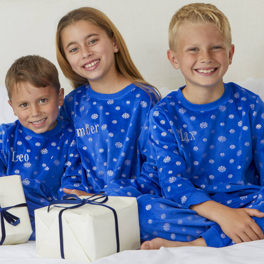 Children's Personalised Christmas Snowflake Pyjamas, 1 of 10
