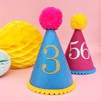 Colourful Felt Any Age Birthday Party Hat, 2 of 4