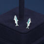 Sterling Silver Sardine Stud Earrings, thumbnail 1 of 11