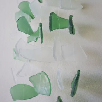 Shell And Glass Wind Chime Green And White, 7 of 7