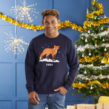Personalised Cotton Fox Family Adult Christmas Jumper, 2 of 5