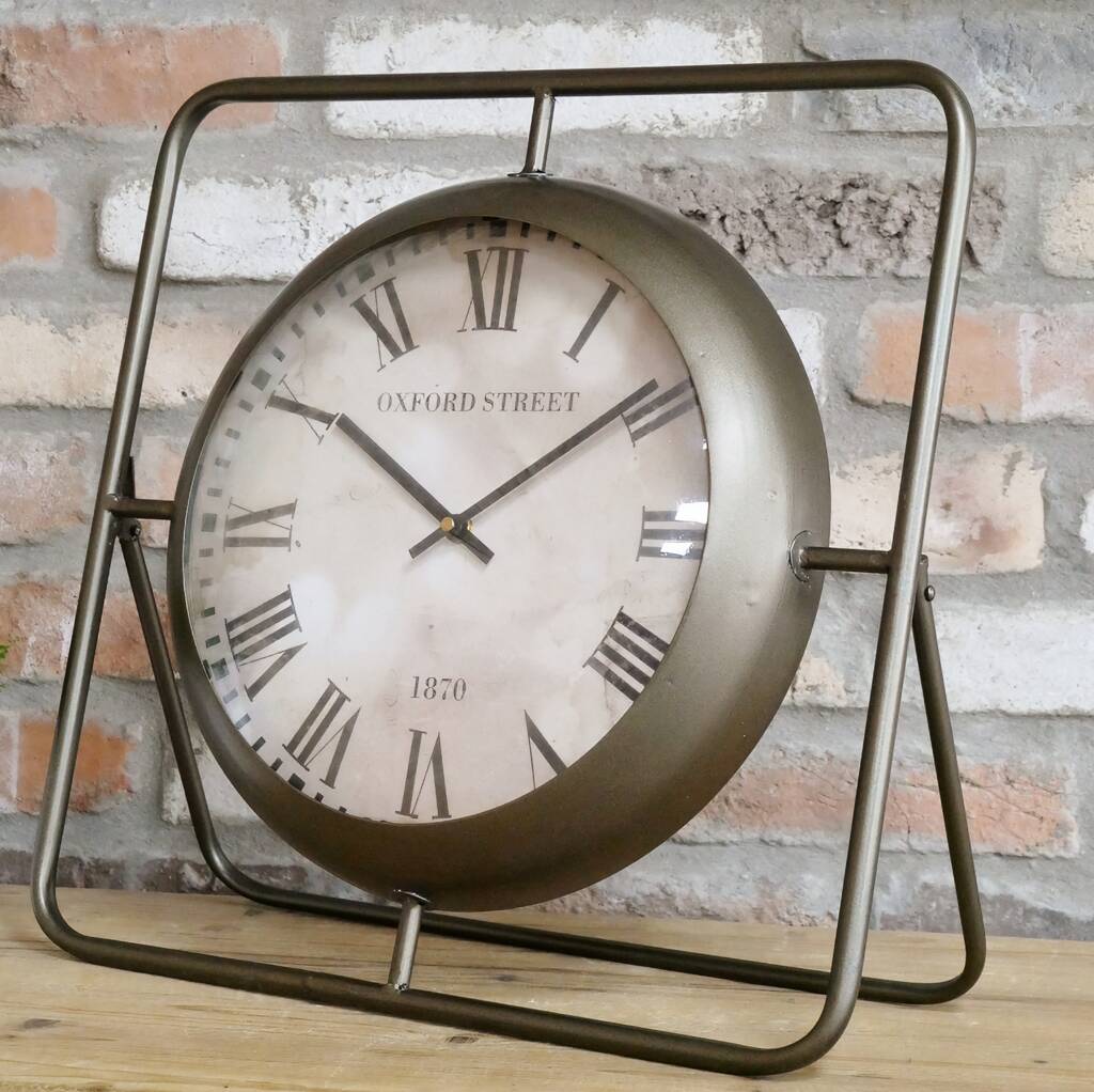 Industrial Freestanding Clock Retro Desk Top Clock By Life Of Luxury