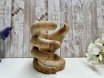 Hand Carved Wooden ‘Hand Of Wisdom’ Wine Bottle Holder, 2 of 11