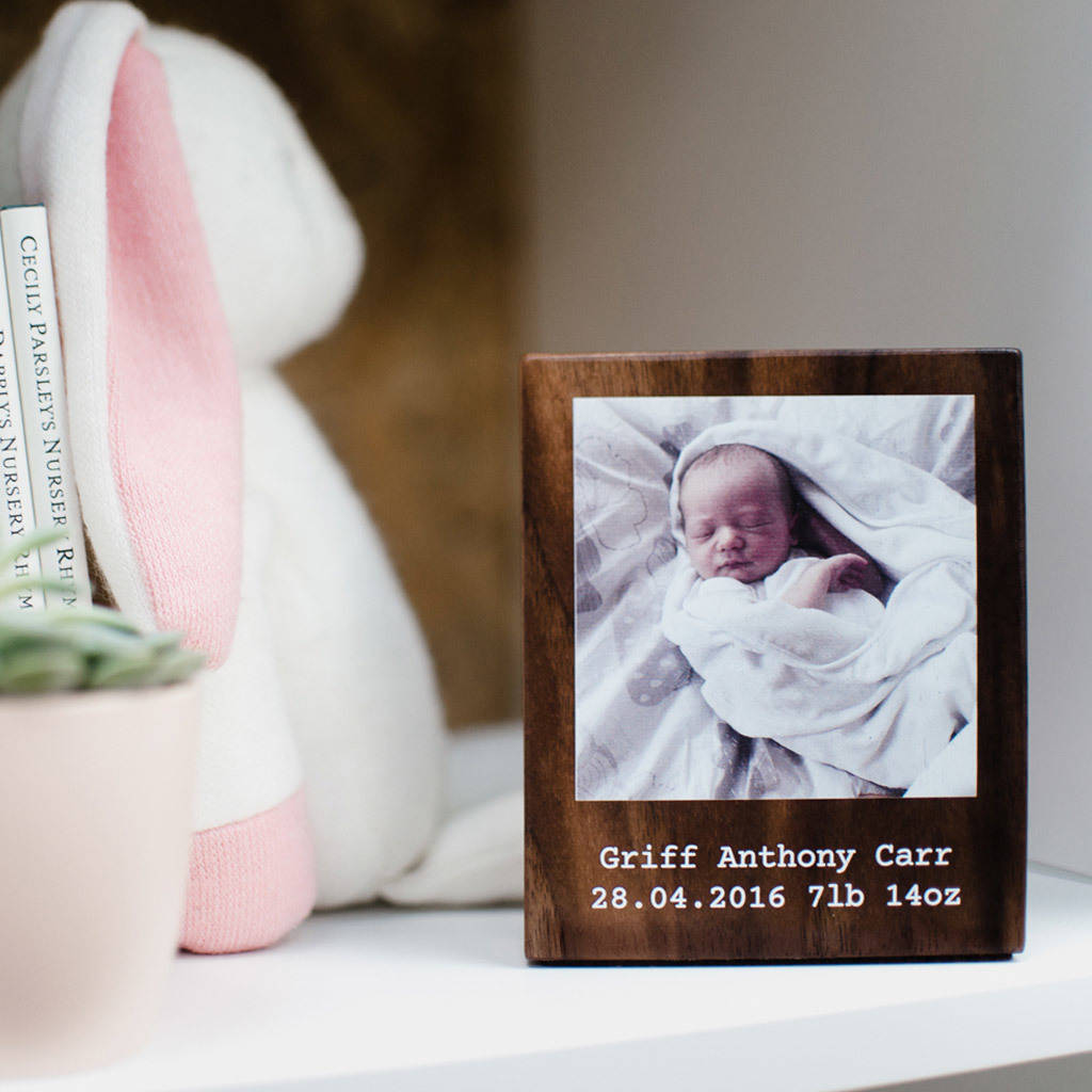 Personalised Wood Desk Photo Block