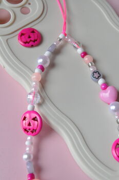 Pastel Personalised Halloween Phone Charm, 2 of 6