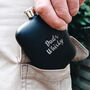 Dad's Personalised Hip Flask, Favourite Drink In Black, thumbnail 3 of 3