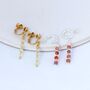 Precious Stone Drop Earrings On Hoops, thumbnail 7 of 10