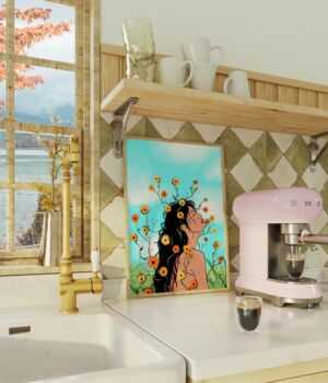 Soak Up The Vibes Floral Illustrated Art | Wall Print, 4 of 4