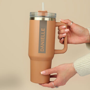 Personalised Name Extra Large Travel Cup With Handle, 2 of 7