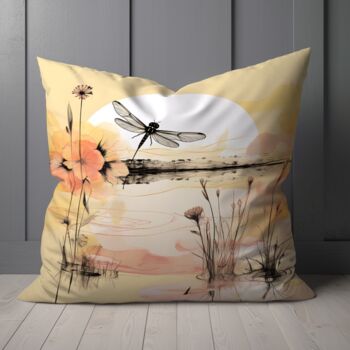 Dragonfly Reflections Hand Made Poly Linen Cushions, 4 of 7