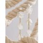 Monaco D’or Gold Pearl White Ball Charm Flower Earrings, thumbnail 1 of 4