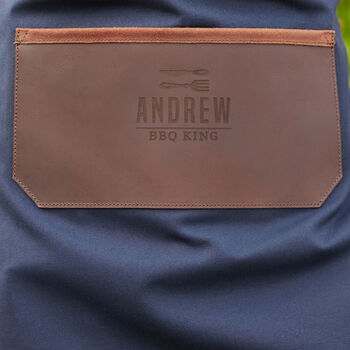 Personalised BBQ Apron For Dad Or Grandad, 4 of 8
