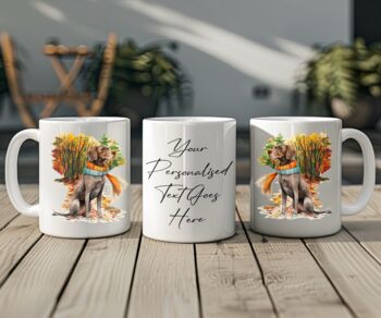 Personalised German Shorthaired Pointer Autumn Dog Walk Keepsake Gift Mug, 2 of 2