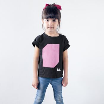 Childrens Interactive Pink Glow Tshirt In Black, 3 of 6