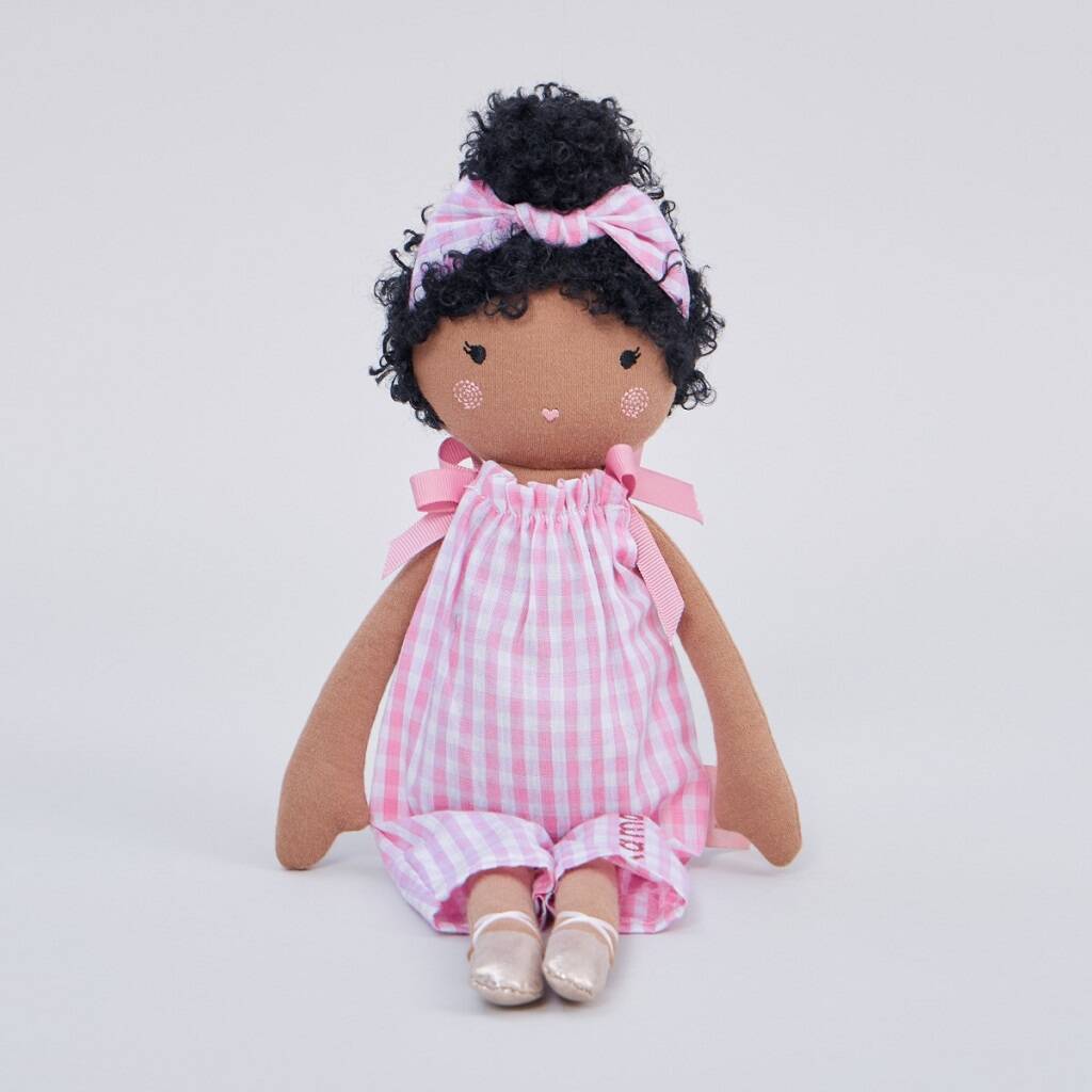 Personalised Soft Doll In Gingham Outfit, 1 of 5