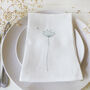 Embroidered Cow Parsley Linen Napkins, thumbnail 5 of 5