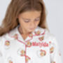 Girl's Personalised Christmas Santa Print Pyjamas, thumbnail 7 of 12
