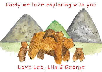 Adventure Bears Personalised Father's Day Card, 3 of 3