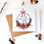 Merry Christmas Wifey Card, Floral Wreath, thumbnail 1 of 3