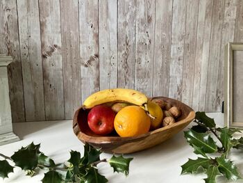 35cm Teak Root Bowl Handcrafted Natural Wood Fruit Bowl, 3 of 7