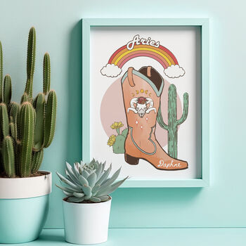 Personalised Cowgirl Zodiac Print, 2 of 6