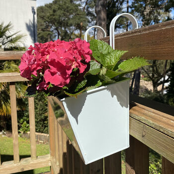 Pair Of Ice White Hanging Balcony Planters, 2 of 7