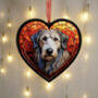 Irish Wolfhound Stained Glass Effect Heart Suncatcher, thumbnail 2 of 5