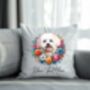 Personalised Maltese Summer Floral Dog Wreath Cushion And Mug Gift Bundle, thumbnail 4 of 4