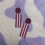 Stripe Arch Polymer Clay Earrings, thumbnail 1 of 2