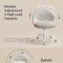 Office Chair Swivel Foam Padding Cotton Linen Fabric, thumbnail 4 of 7