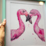Flamingo Lovers Art Print, thumbnail 2 of 5