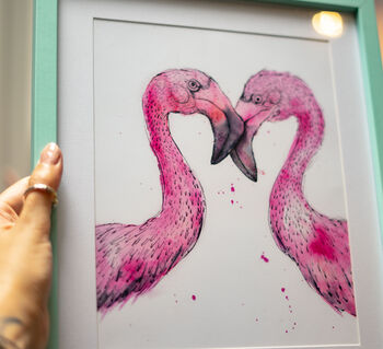 Flamingo Lovers Art Print, 2 of 5