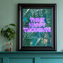 Custom Positive Affirmations Neon Jungle Text Art Print, thumbnail 2 of 5