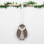 Owl Christmas Tree Decorations, thumbnail 3 of 8
