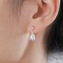 Sterling Silver Delicate Bluebell Flower Drop Stud Earrings, thumbnail 6 of 11