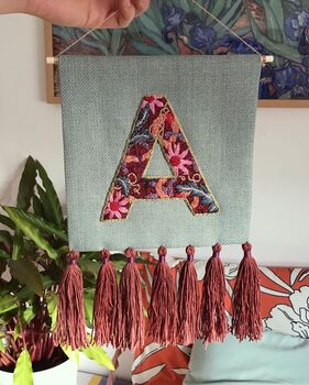 Hand Embroidered Letter Wall Hanging, 5 of 9