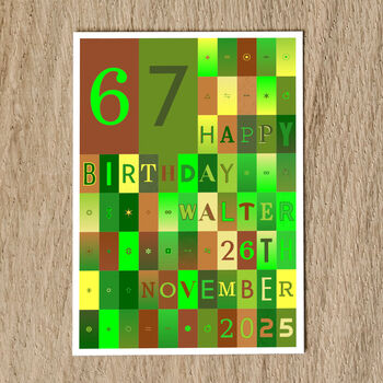 Personalised Birthday Card Age Name Date, 7 of 9
